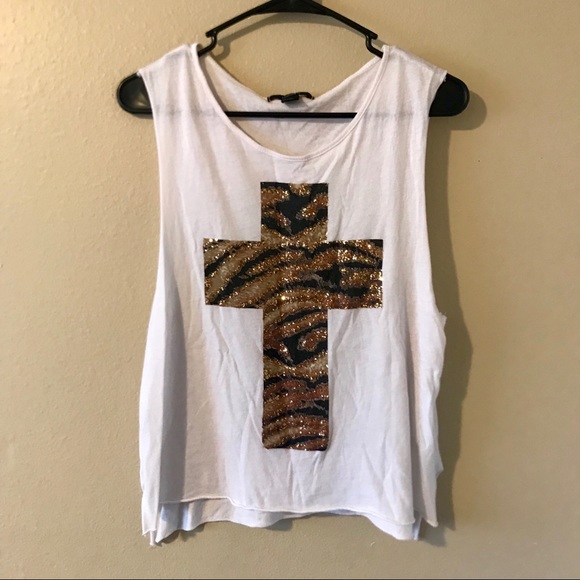 Forever 21 Tops - animal print cross tank